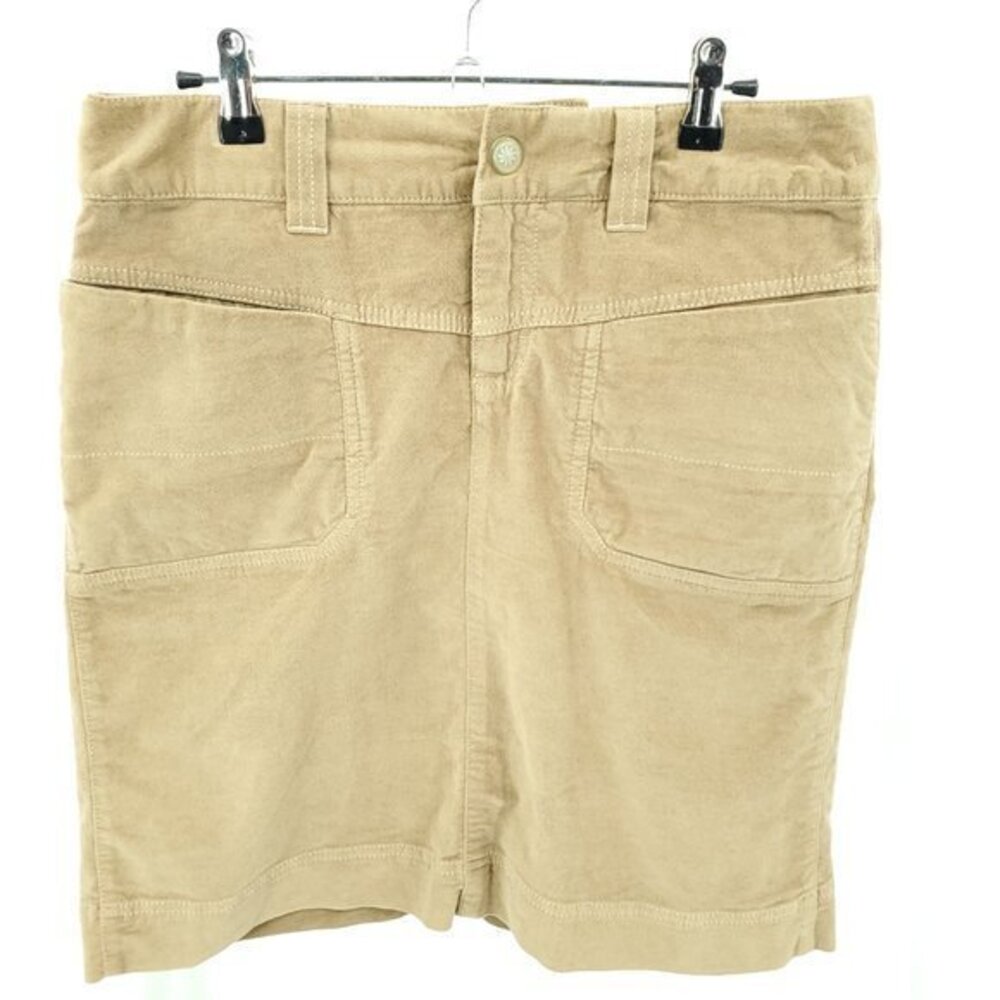 Athleta Washed Velvet Pocket Skirt 8 Tan/Brown #720944